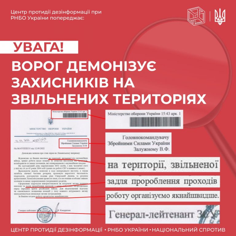 Ворог демонізує захисників на звільнених територіях