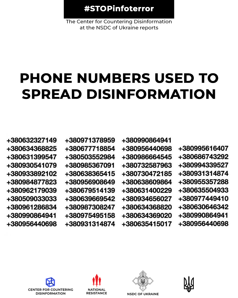Phone numbers used to spread disinformation