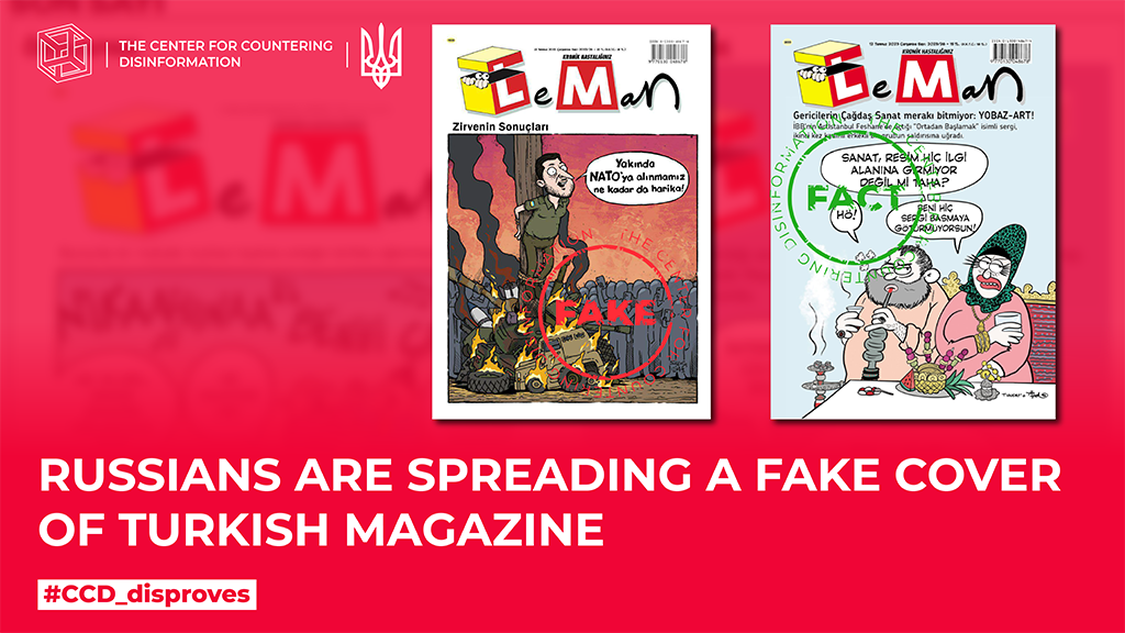 russians are spreading a fake cover of Turkish magazine