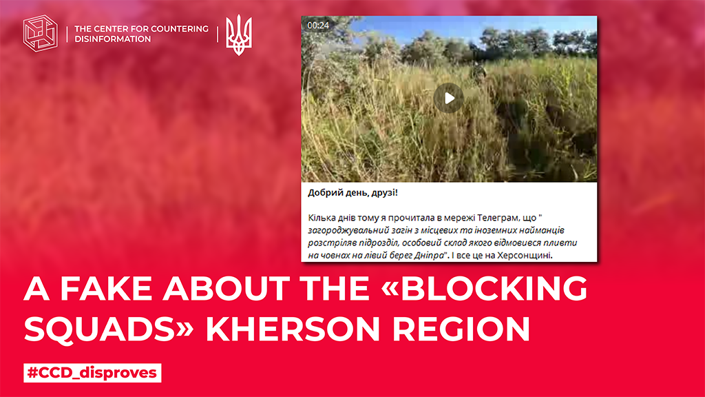 A fake about the «blocking squads» Kherson region