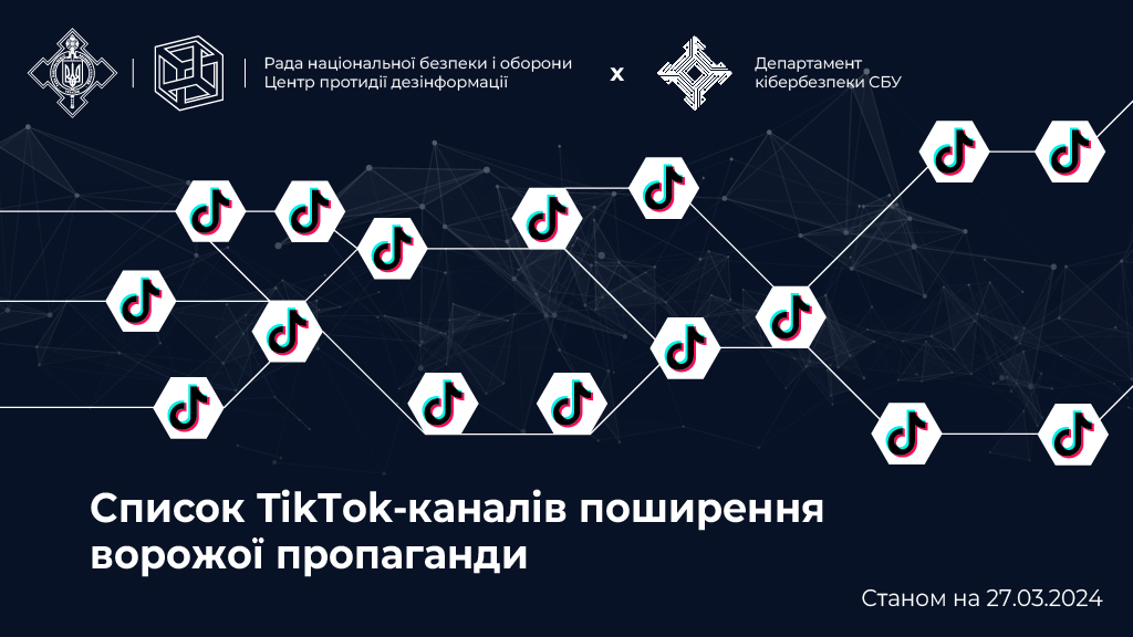 Центр та Кібердепартамент СБУ виявили мережу інструментів поширення ворожої дезінформації у TikTok