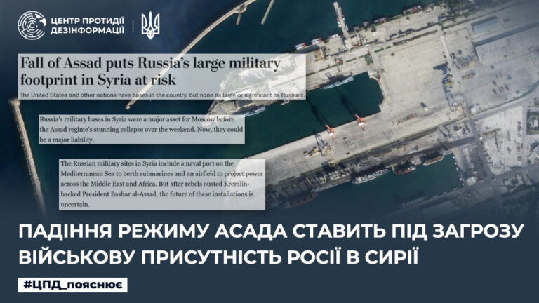Падіння режиму Асада ставить під загрозу військову присутність росії в Сирії