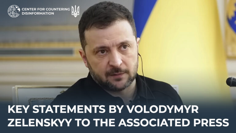 Key statements by Volodymyr Zelenskyy to the Associated Press