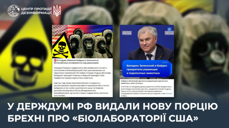 У держдумі рф видали нову порцію брехні про «біолабораторії США»
