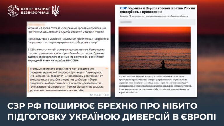 сзр рф поширює брехню про нібито підготовку Україною диверсій в Європі