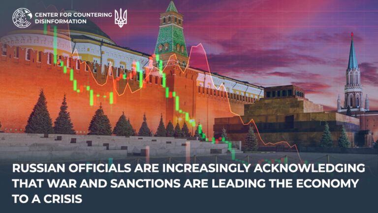 russian officials are increasingly acknowledging that war and sanctions are leading the economy to a crisis