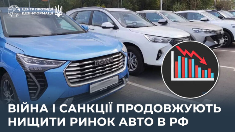 Війна і санкції продовжують нищити ринок авто в рф