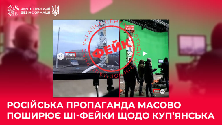 російська пропаганда масово поширює ШІ-фейки щодо Купʼянська