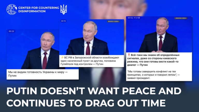 Putin doesn’t want peace and continues to drag out time