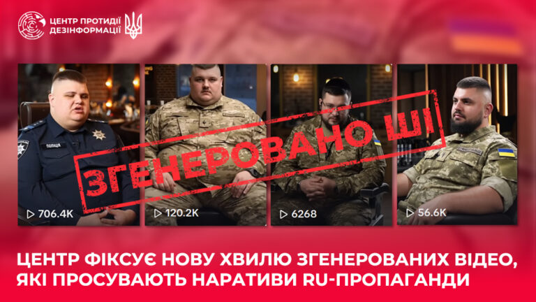 Центр фіксує нову хвилю згенерованих відео, які просувають наративи ru-пропаганди