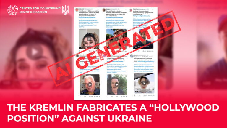 The kremlin fabricates a “Hollywood position” against Ukraine