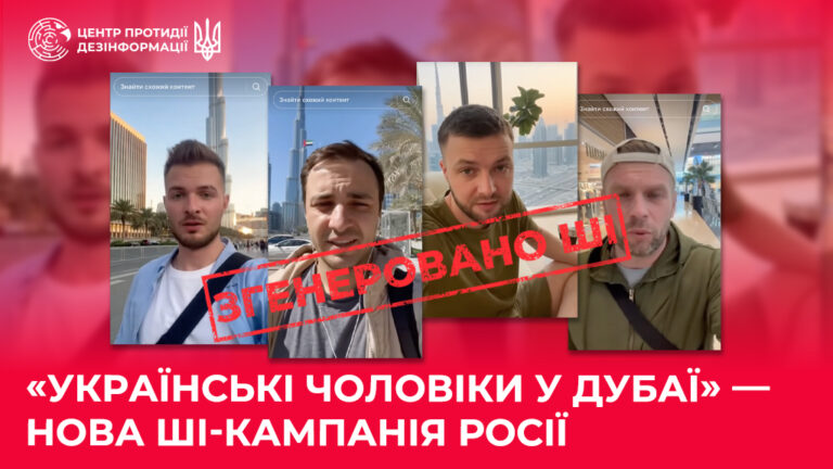 «Українські чоловіки у Дубаї» — нова ШІ-кампанія росії