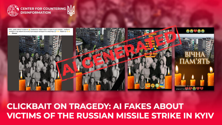 Clickbait on tragedy: AI fakes about victims of the russian missile strike in Kyiv