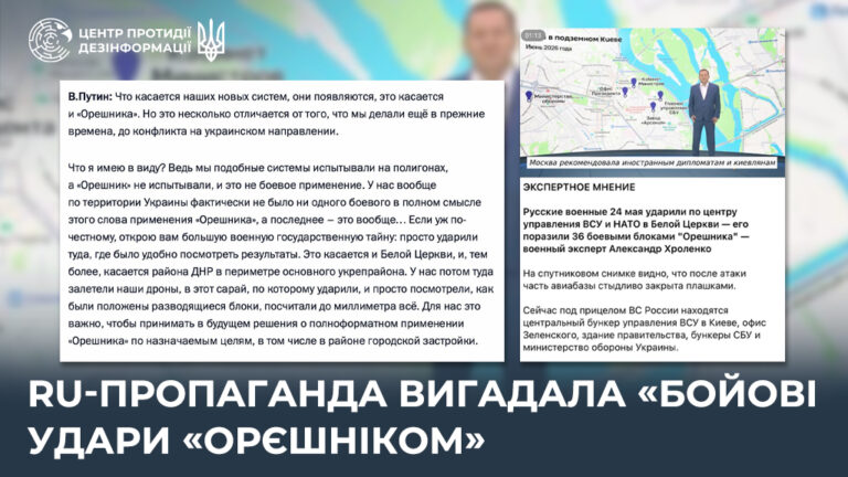 ru-пропаганда вигадала «бойові удари «орєшніком»