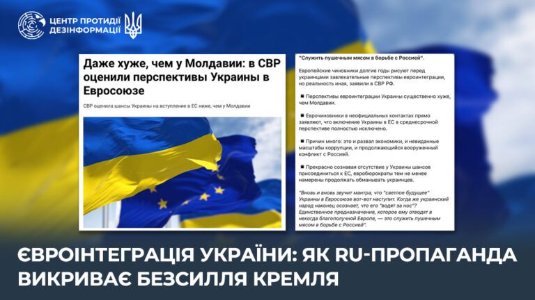 Євроінтеграція України: як ru-пропаганда викриває безсилля кремля