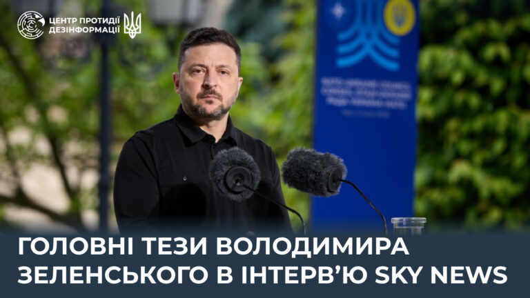 Головні тези Володимира Зеленського в інтервʼю Sky News