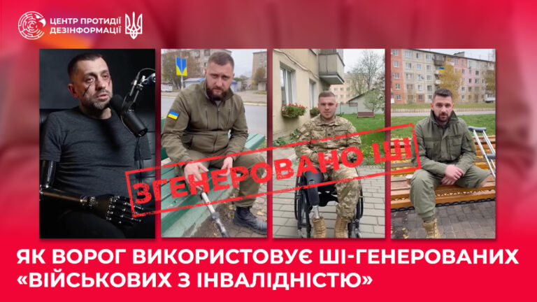 як ворог використовує ШІ-генерованих «військових з інвалідністю»