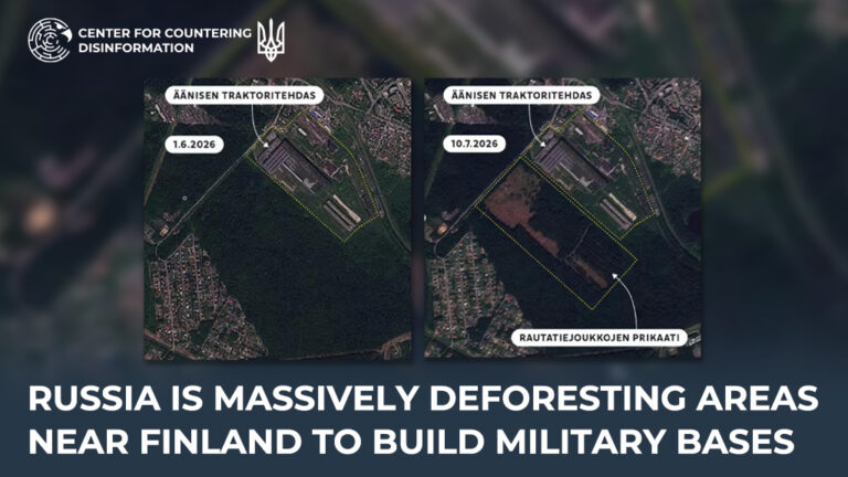 russia is massively deforesting areas near Finland to build military bases
