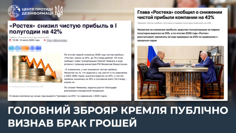 Головний зброяр кремля публічно визнав брак грошей