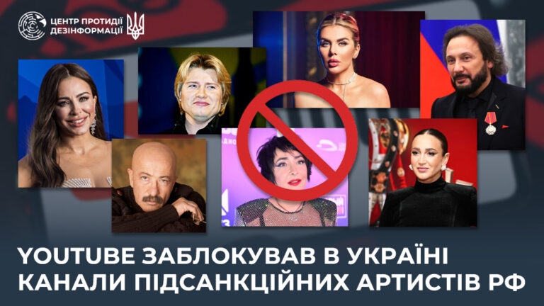 YouTube заблокував в Україні канали підсанкційних артистів рф