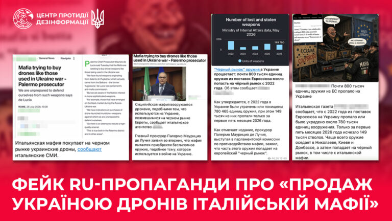 Фейк ru-пропаганди про «продаж Україною дронів італійській мафії»