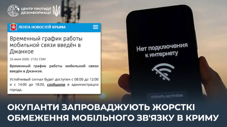 окупанти запроваджують жорсткі обмеження мобільного зв’язку в Криму