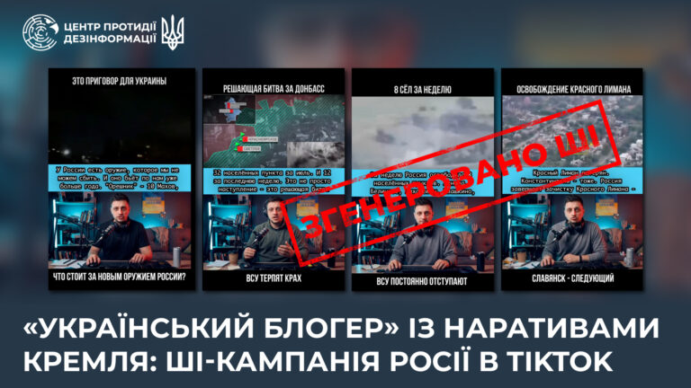«Український блогер» із наративами кремля: ШІ-кампанія росії в TikTok
