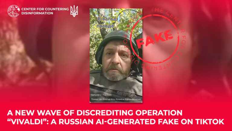 A new wave of discrediting operation “Vivaldi”: a russian AI-generated fake on TikTok